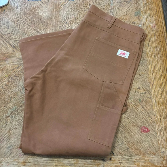 ROUND HOUSE Men Duck Canvas DOUBLE FRONT Carpenter Pants Workwear USA MADE 42x34 - Picture 1 of 7